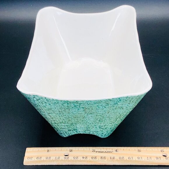 50s Kitsch Shawnee Pottery Turquoise Planter #1410 Mid Century Ceramic Bowl - Picture 12 of 13